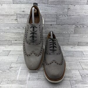 Cole Haan Zerogrand Gray Wingtip Shoes C23743 Men Size 8.5M